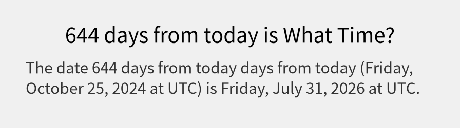 What date is 644 days from today?