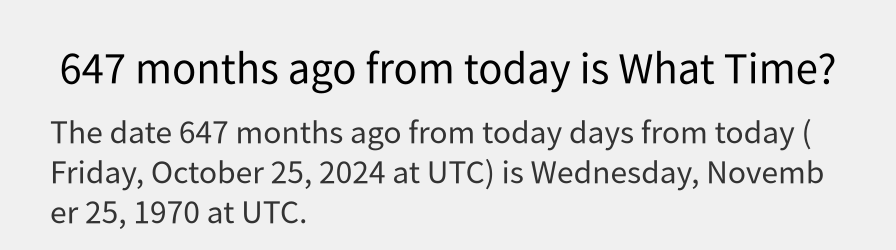 What date is 647 months ago from today?