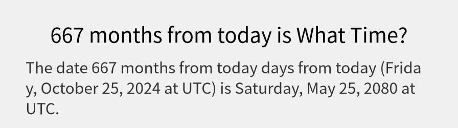 What date is 667 months from today?