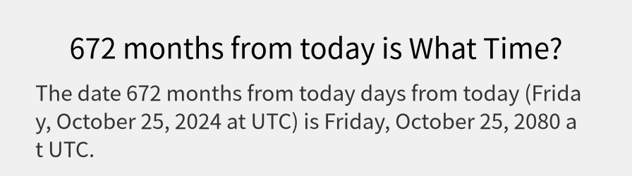 What date is 672 months from today?