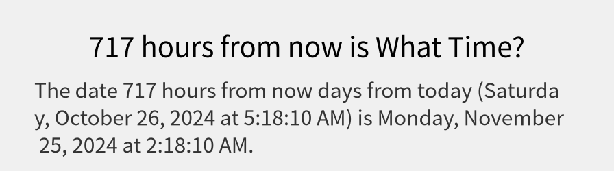 What date is 717 hours from now?