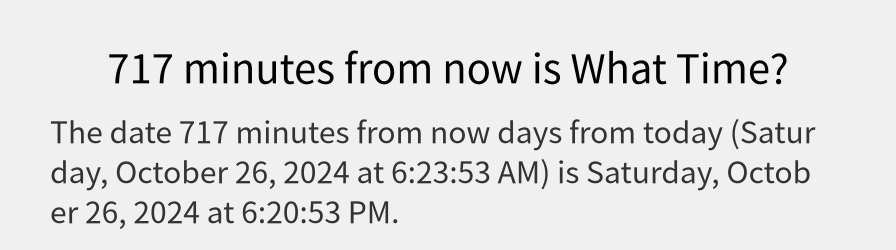What date is 717 minutes from now?