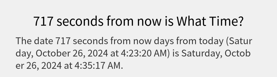What date is 717 seconds from now?