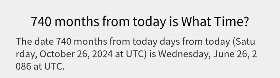 What date is 740 months from today?