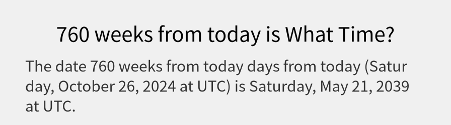 What date is 760 weeks from today?