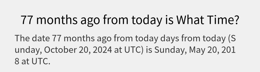 What date is 77 months ago from today?