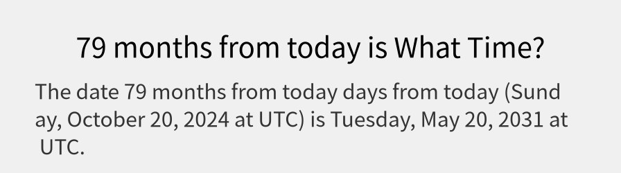 What date is 79 months from today?