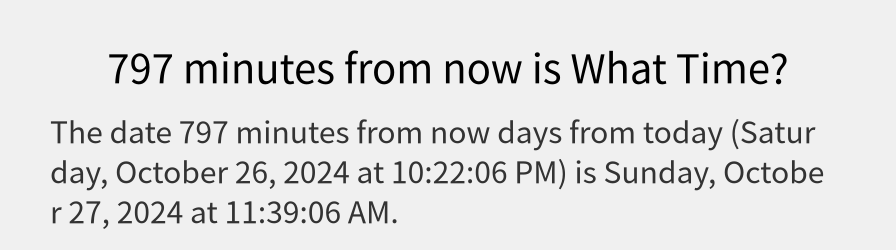 What date is 797 minutes from now?