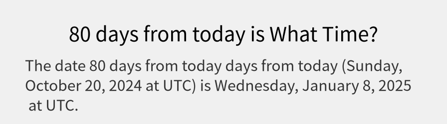 What date is 80 days from today?