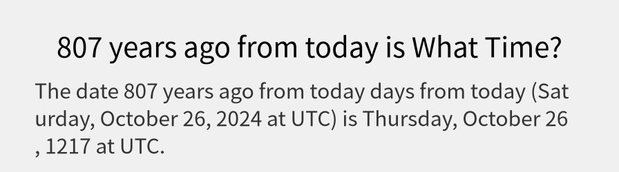 What date is 807 years ago from today?