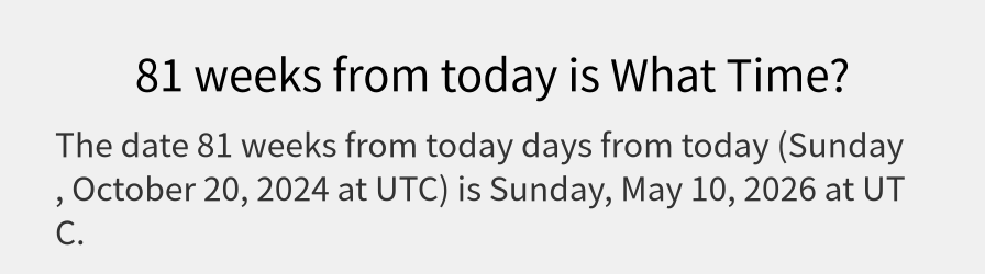 What date is 81 weeks from today?