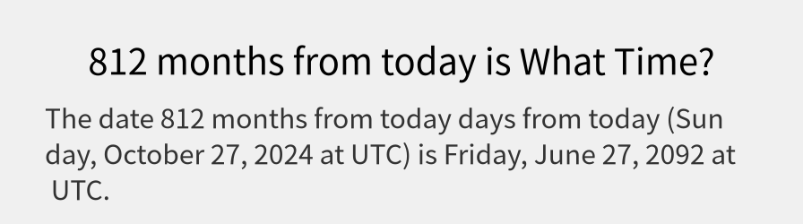 What date is 812 months from today?