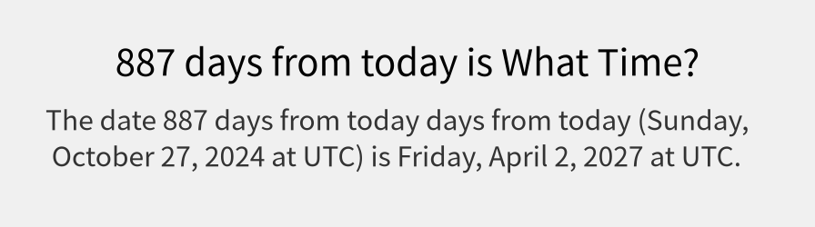 What date is 887 days from today?