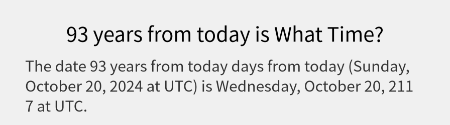 What date is 93 years from today?