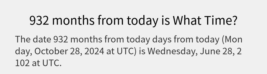 What date is 932 months from today?