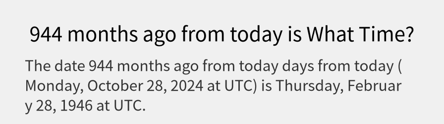 What date is 944 months ago from today?