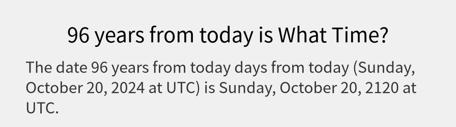 What date is 96 years from today?