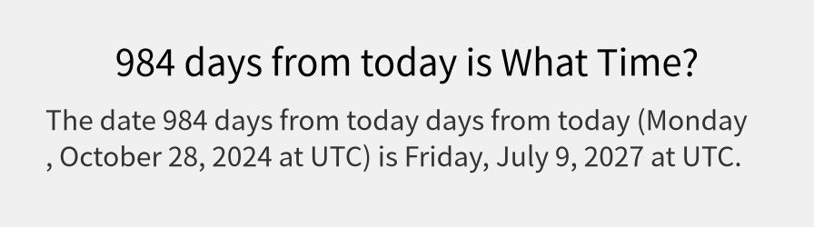 What date is 984 days from today?