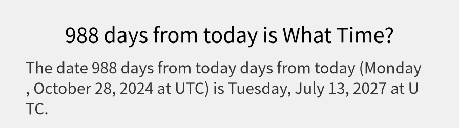 What date is 988 days from today?