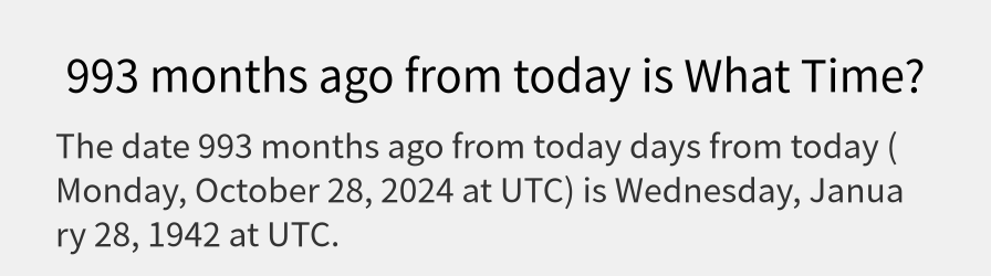 What date is 993 months ago from today?