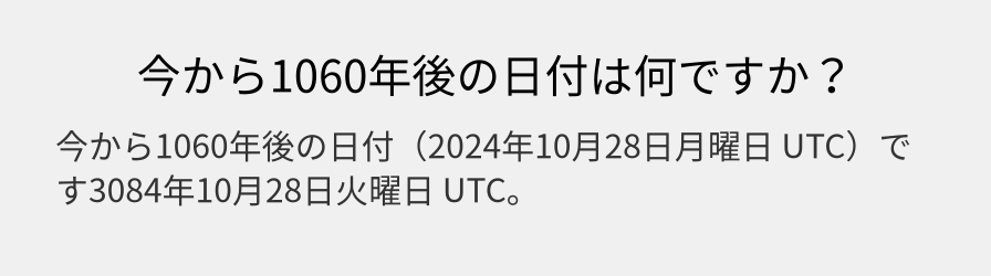 今から1060年後の日付は何ですか？