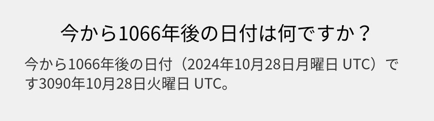 今から1066年後の日付は何ですか？