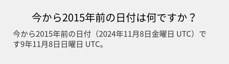 今から2015年前の日付は何ですか？