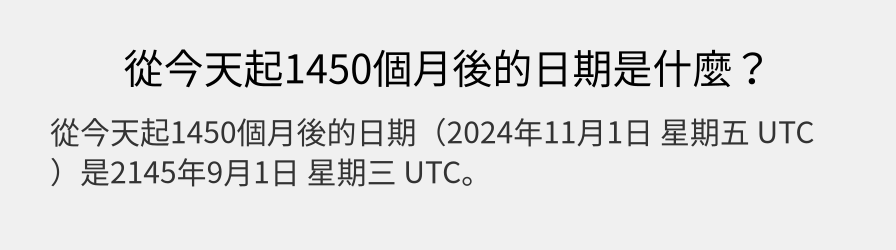 從今天起1450個月後的日期是什麼？