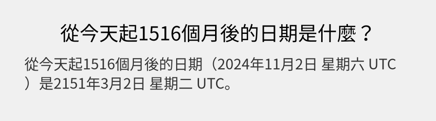 從今天起1516個月後的日期是什麼？