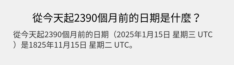 從今天起2390個月前的日期是什麼？